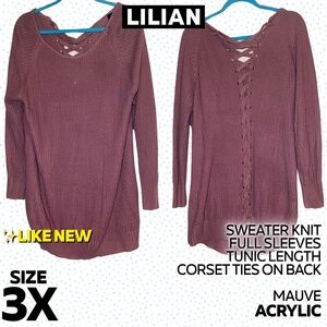 Lilian corset tie back sweater top